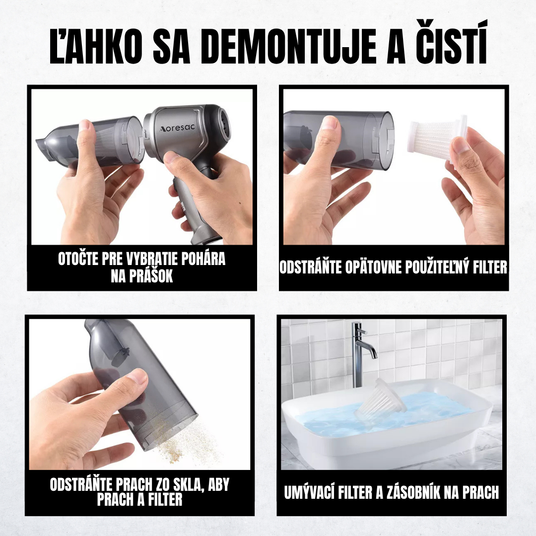 Prenosný vysávač do auta 3 v 1