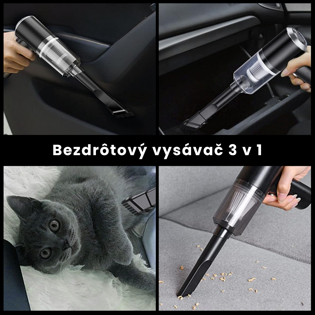 Prenosný vysávač do auta 3 v 1