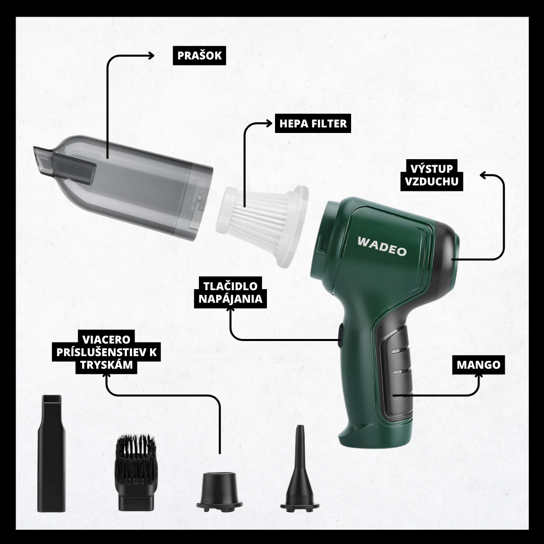 Prenosný vysávač do auta 3 v 1